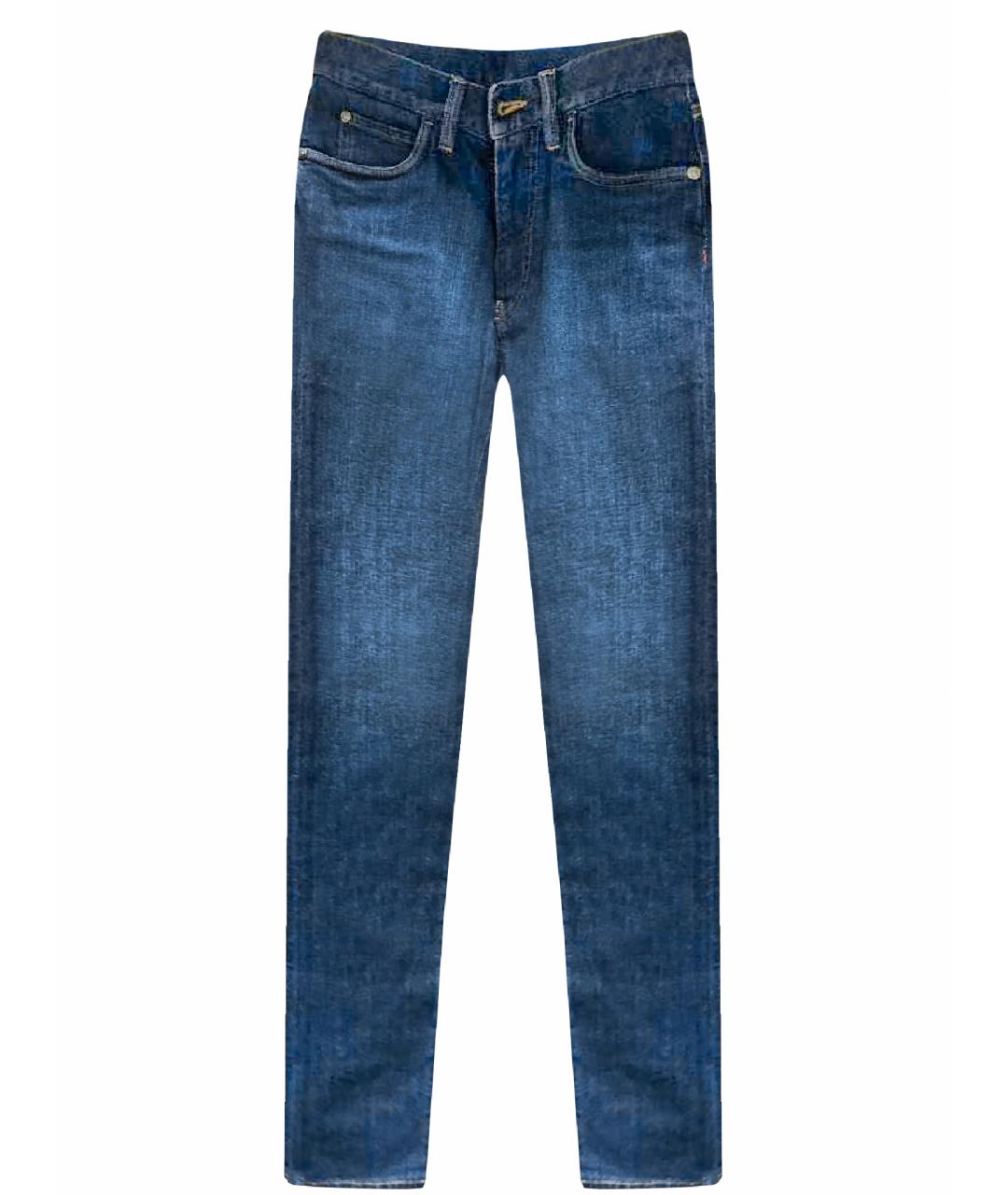 LORO PIANA Синие хлопковые прямые джинсы, фото 1