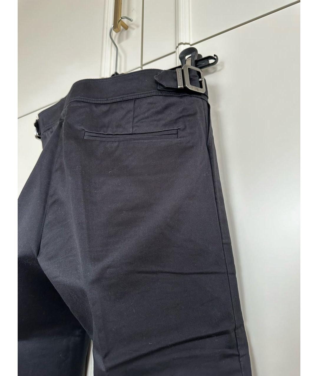 BURBERRY Фиолетовые хлопковые прямые брюки, фото 3