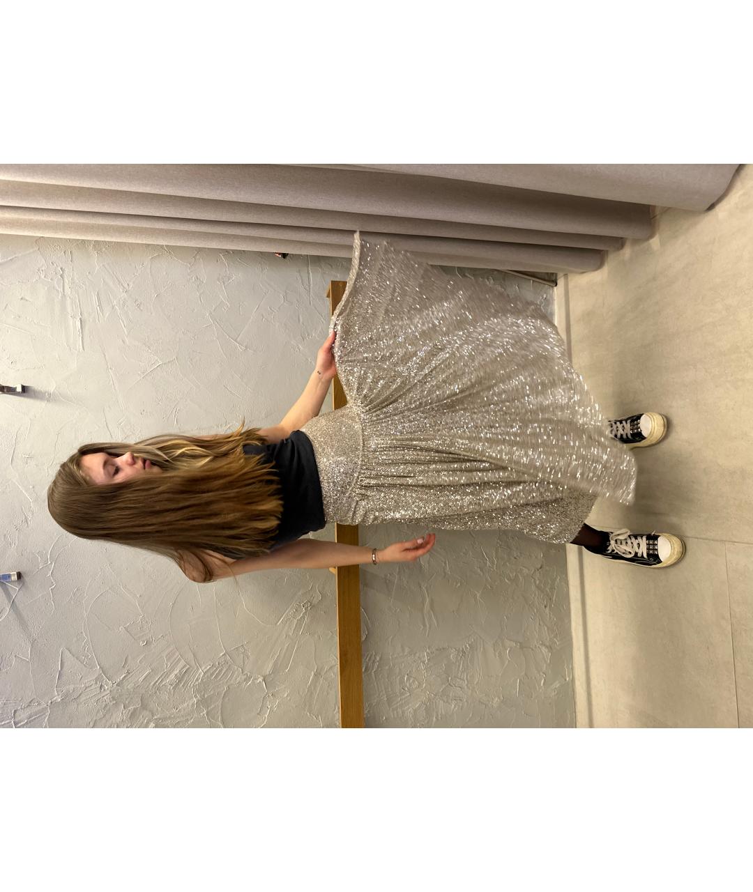 ROCHAS Серебрянный полиэстеровый костюм с юбками, фото 4