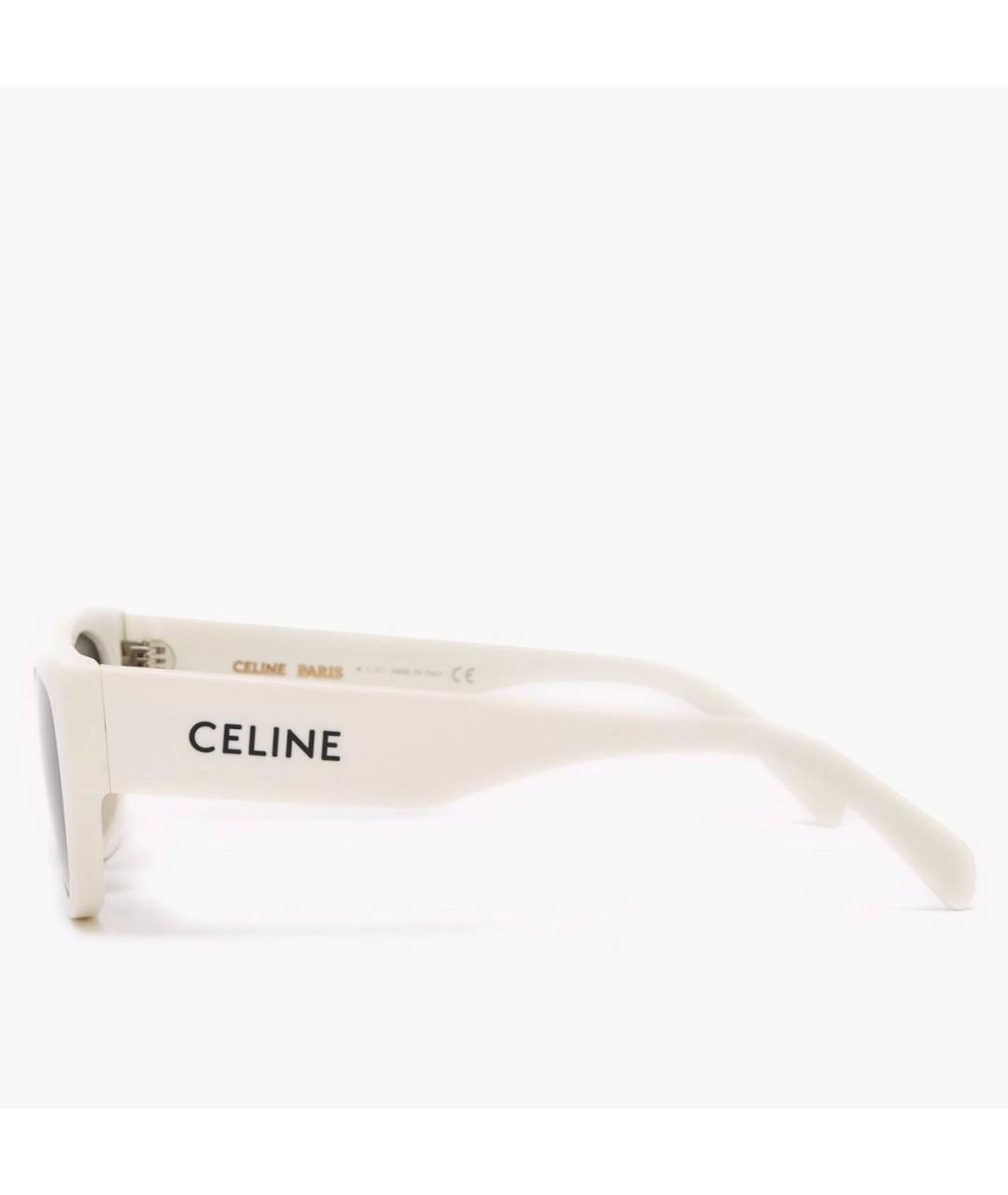 CELINE Белые пластиковые солнцезащитные очки, фото 4