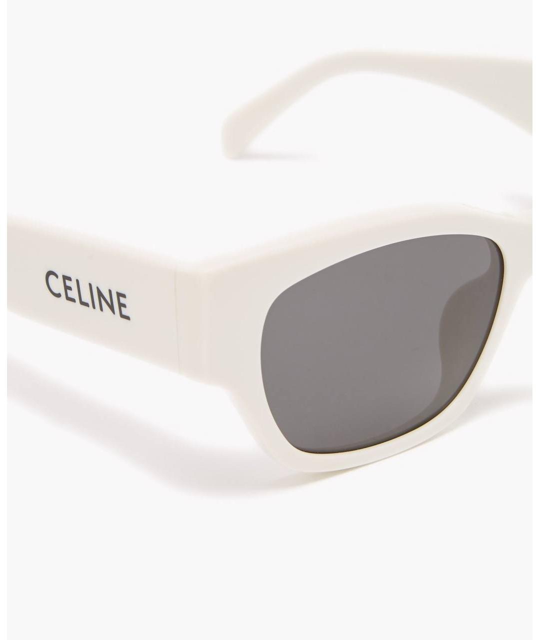 CELINE Белые пластиковые солнцезащитные очки, фото 2