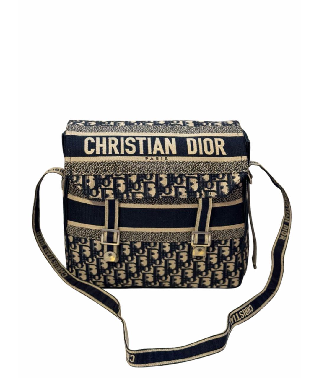 CHRISTIAN DIOR PRE-OWNED Темно-синяя тканевая дорожная/спортивная сумка, фото 1