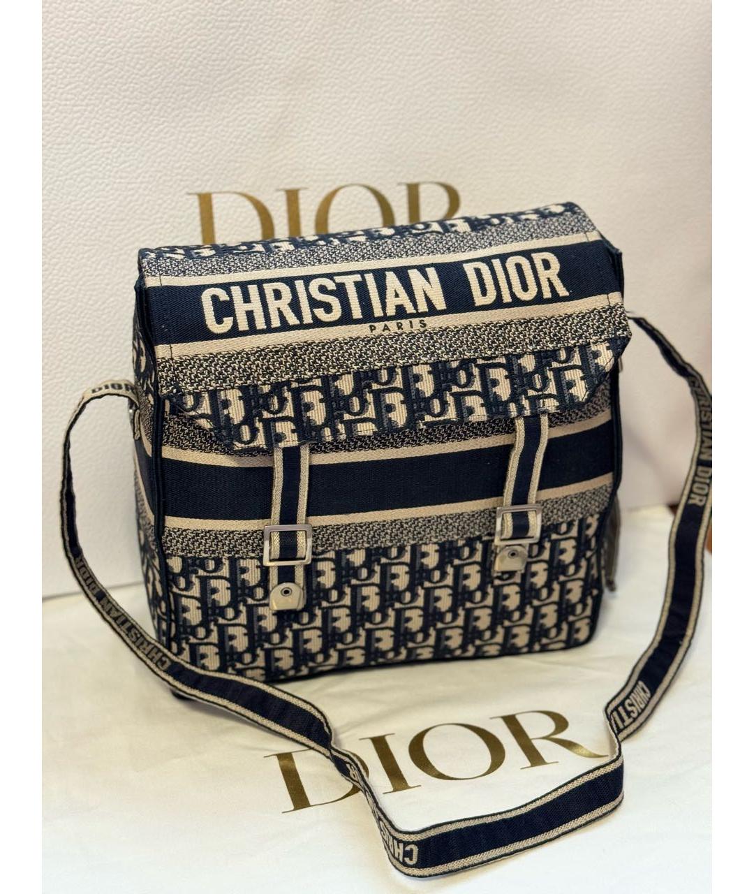 CHRISTIAN DIOR PRE-OWNED Темно-синяя тканевая дорожная/спортивная сумка, фото 2