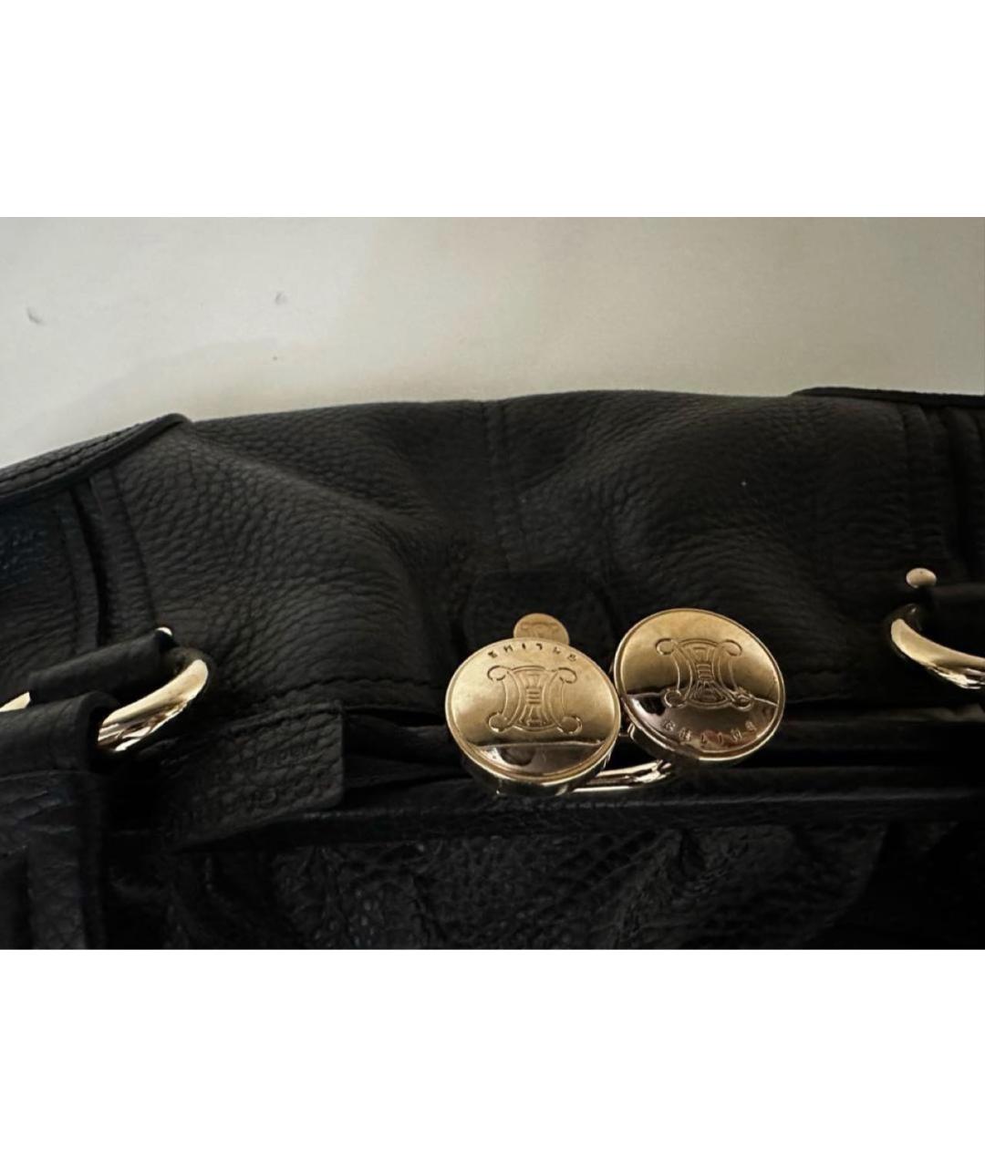 CELINE Черная кожаная сумка с короткими ручками, фото 3