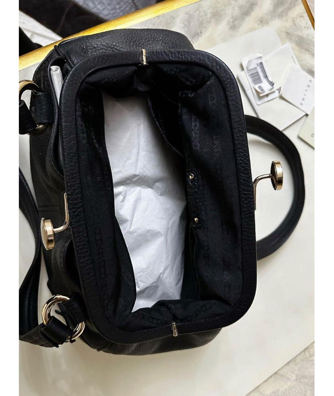 CELINE Черная кожаная сумка с короткими ручками, фото 7