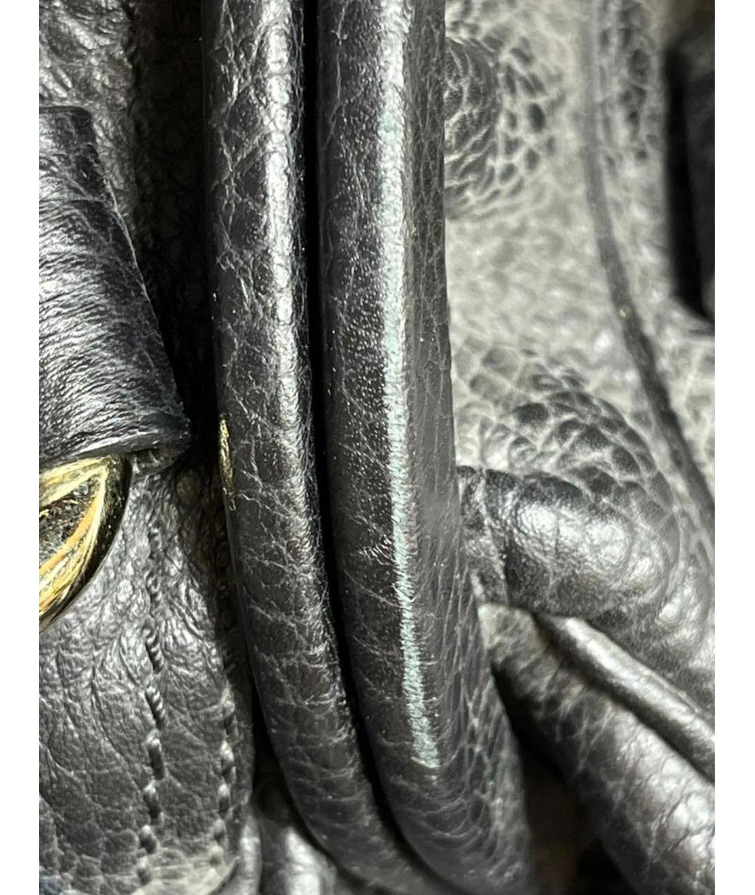 CELINE Черная кожаная сумка с короткими ручками, фото 8