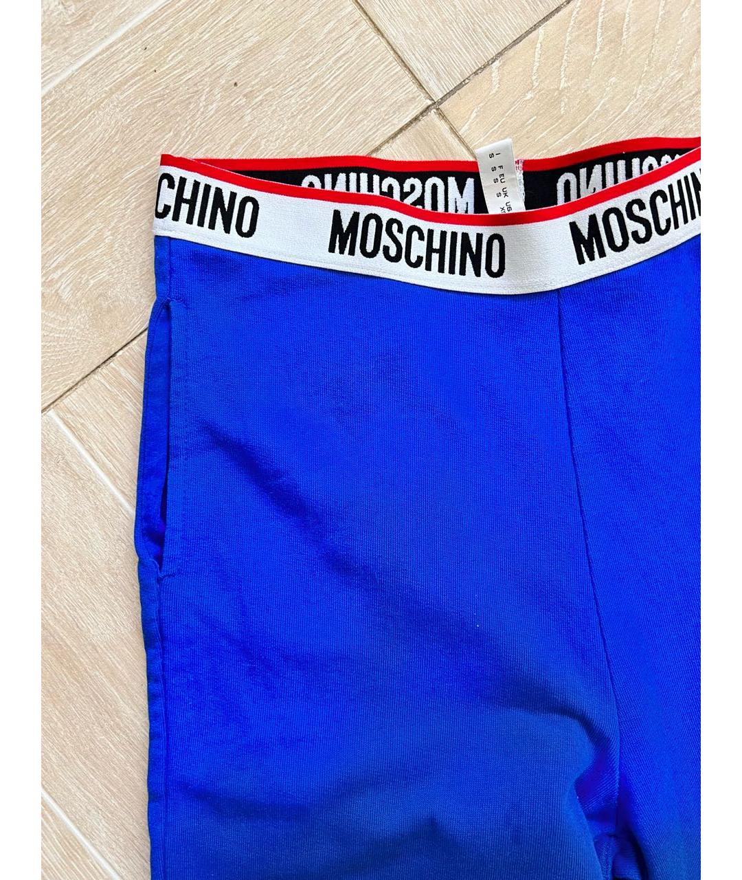 MOSCHINO UNDERWEAR Синие хлопковые спортивные брюки и шорты, фото 2