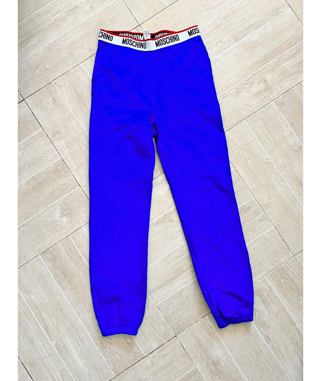 MOSCHINO UNDERWEAR Синие хлопковые спортивные брюки и шорты, фото 5