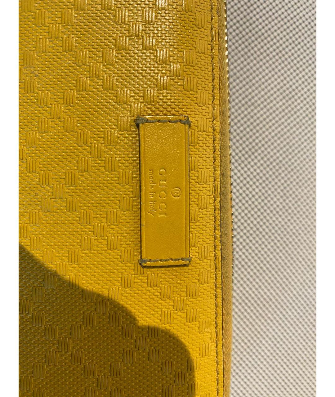 GUCCI Желтый кожаный кошелек, фото 4