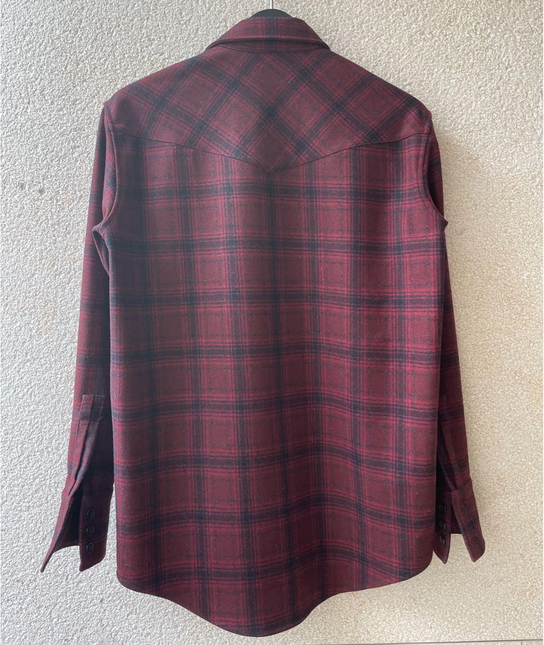 SAINT LAURENT Бордовая шерстяная рубашка, фото 2