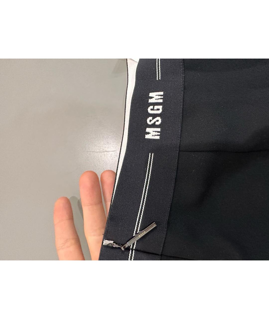 MSGM Черная полиэстеровая юбка миди, фото 3
