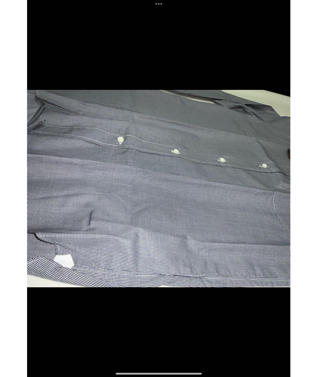 LORO PIANA Голубая хлопковая классическая рубашка, фото 3