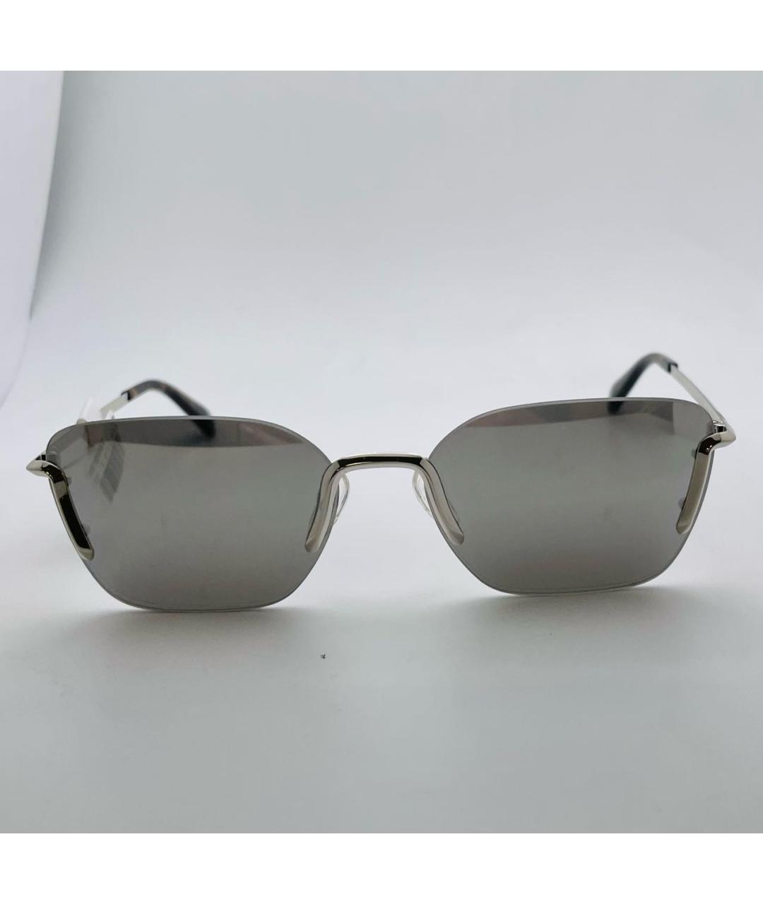 MOSCHINO Серебряные металлические солнцезащитные очки, фото 2