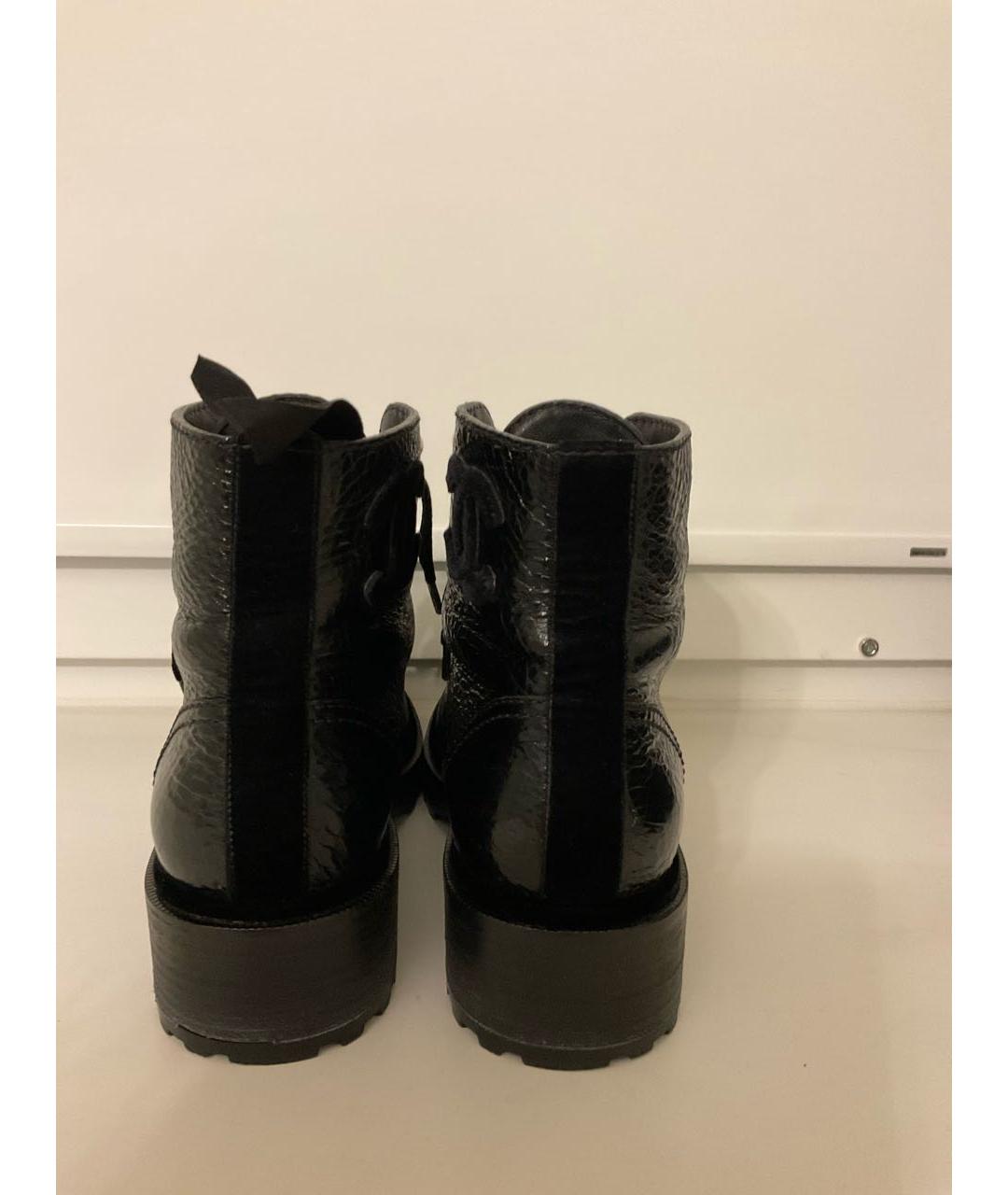 CHANEL Черные кожаные ботинки, фото 4