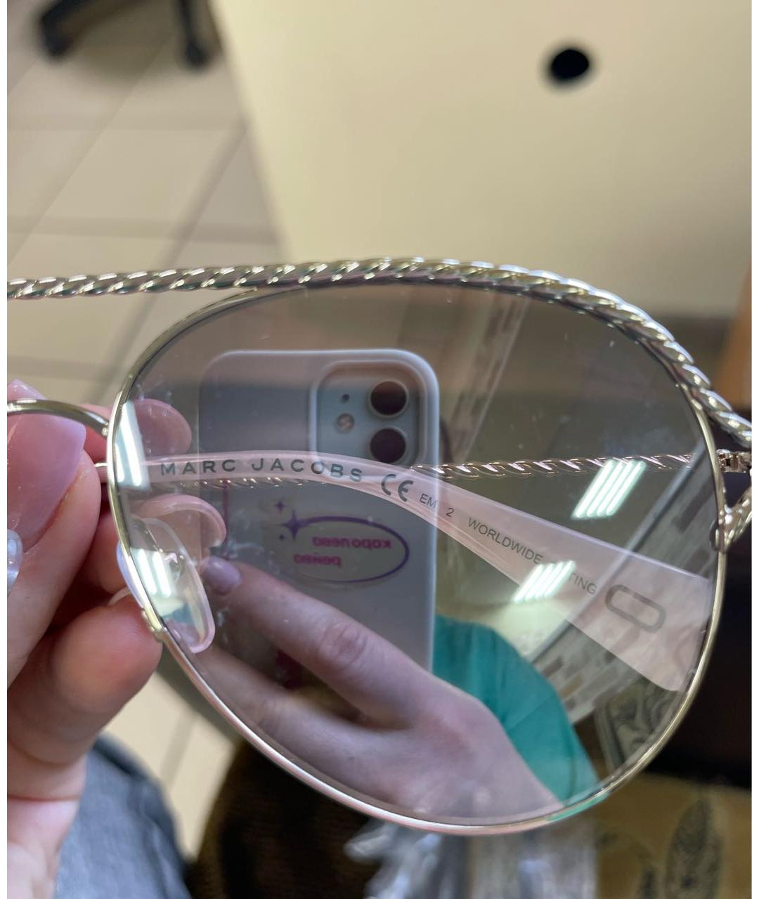 MARC JACOBS Серебряные металлические солнцезащитные очки, фото 6