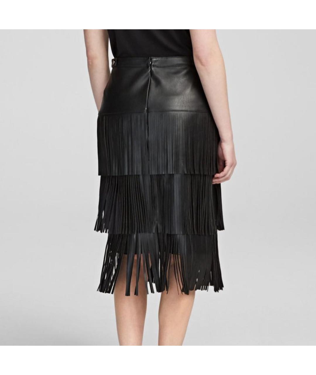 KARL LAGERFELD Черная полиамидовая юбка миди, фото 2