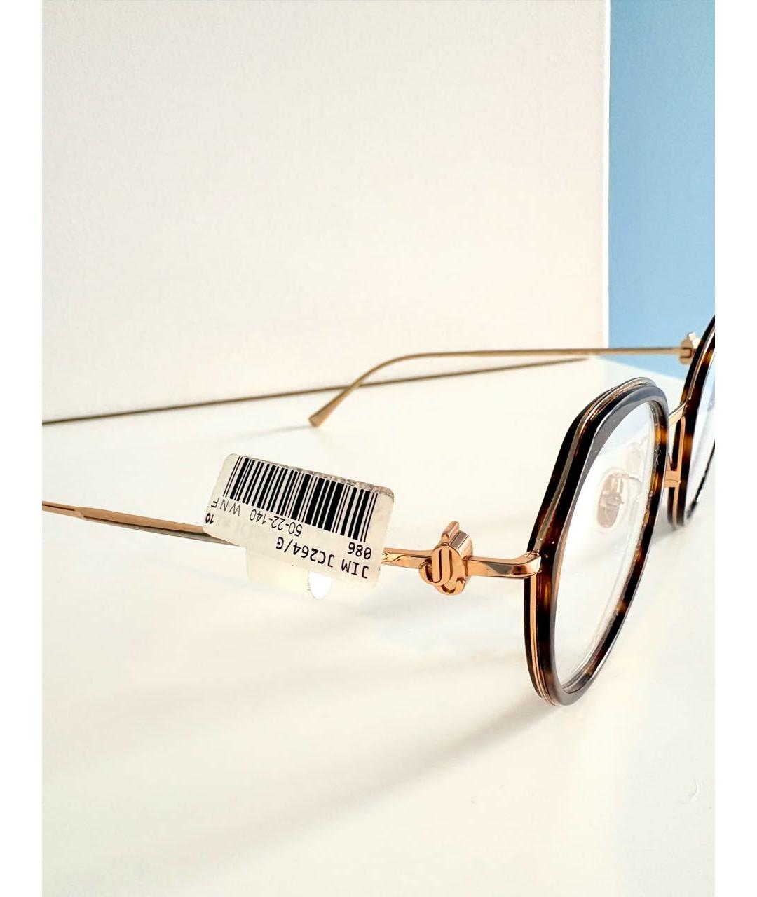 JIMMY CHOO Золотые металлические солнцезащитные очки, фото 5