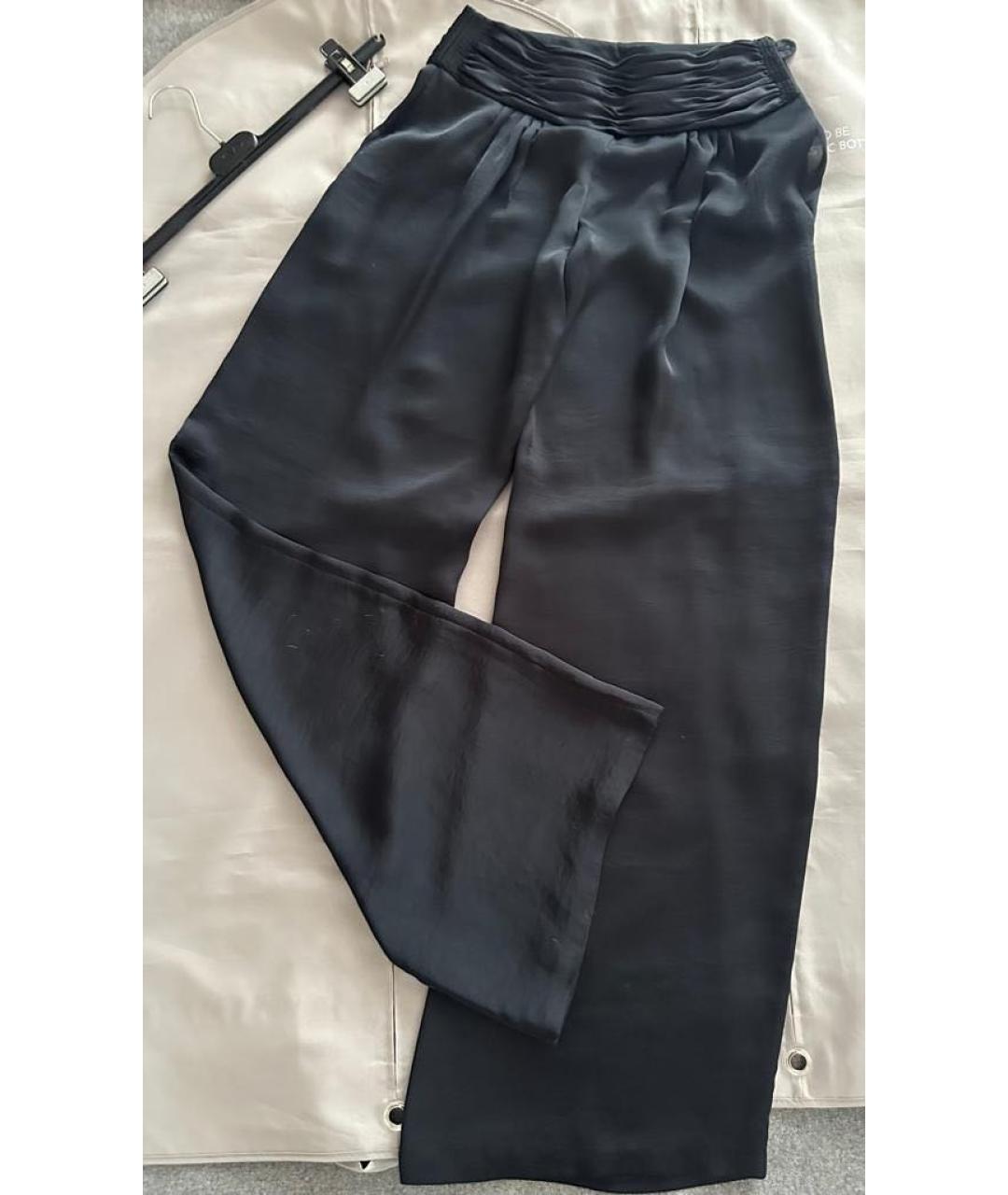 GIORGIO ARMANI Черные полиэстеровые брюки широкие, фото 2