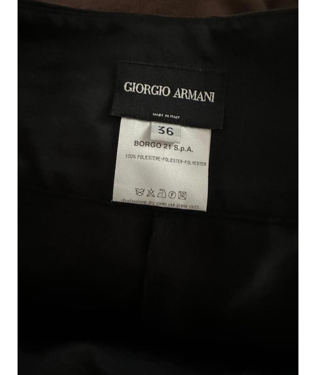 GIORGIO ARMANI Черные полиэстеровые брюки широкие, фото 3