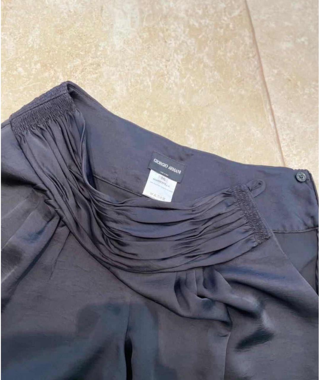 GIORGIO ARMANI Черные полиэстеровые брюки широкие, фото 4
