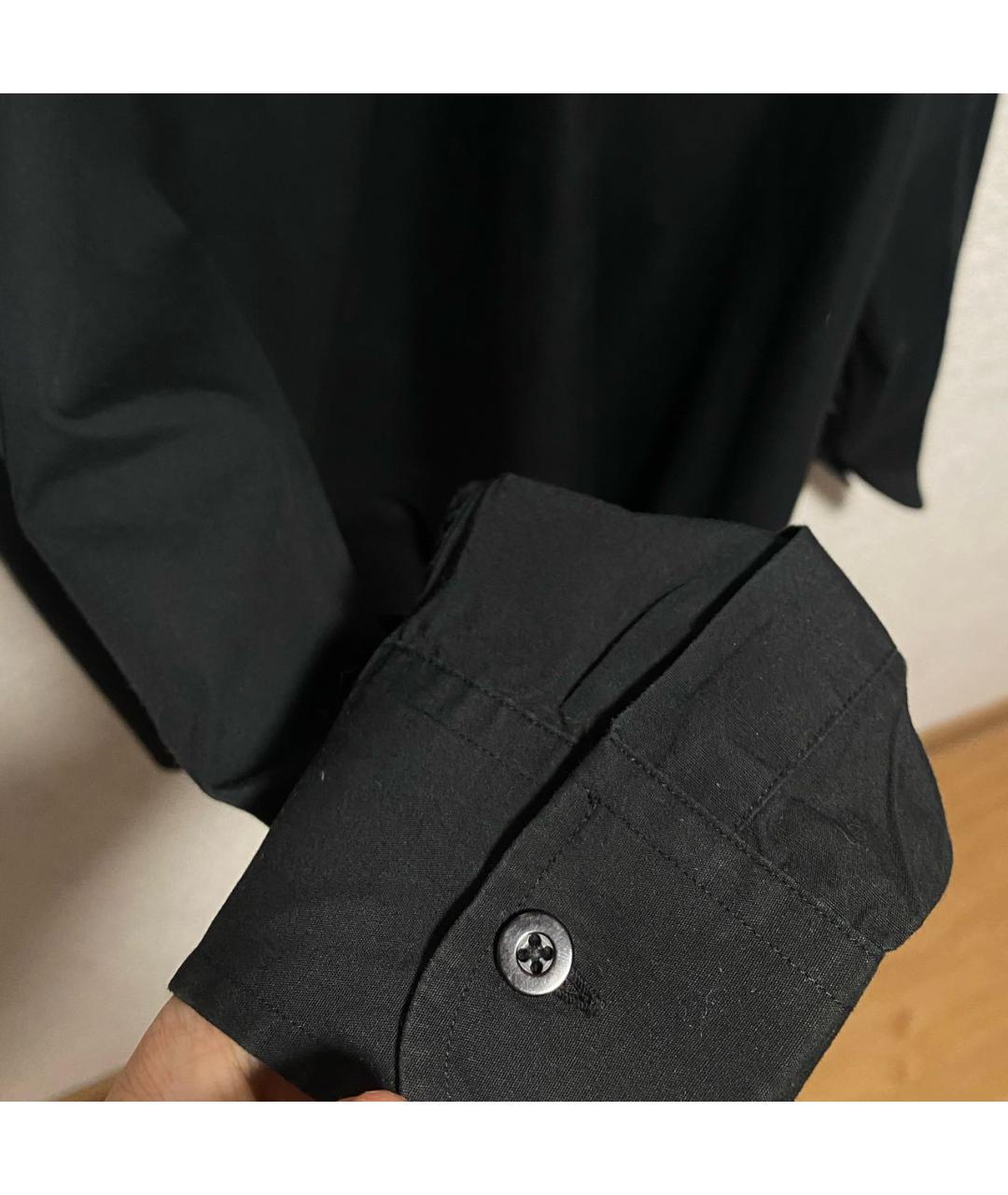 SAINT LAURENT Черная хлопко-полиэстеровая классическая рубашка, фото 2