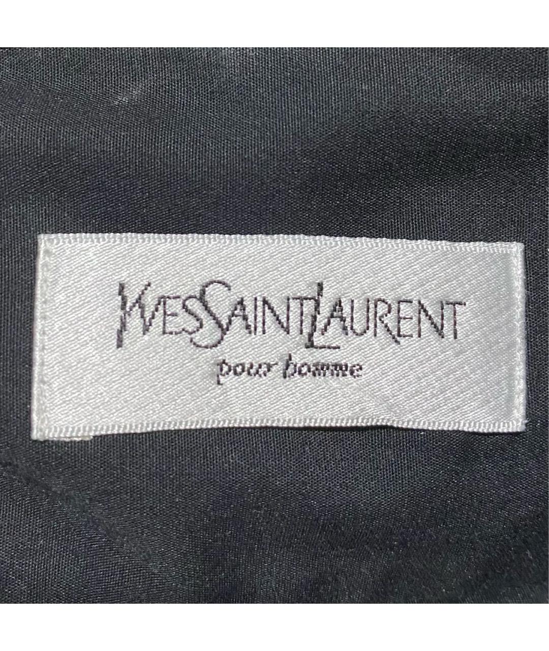 SAINT LAURENT Черная хлопко-полиэстеровая классическая рубашка, фото 3