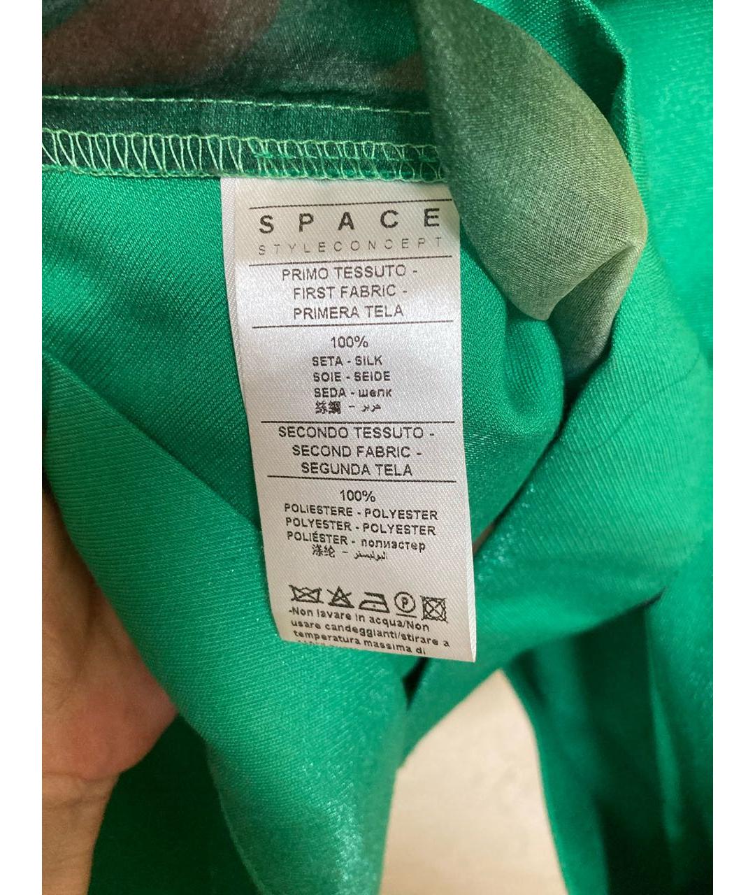 SPACE COLLECTION Зеленая шелковая блузы, фото 6