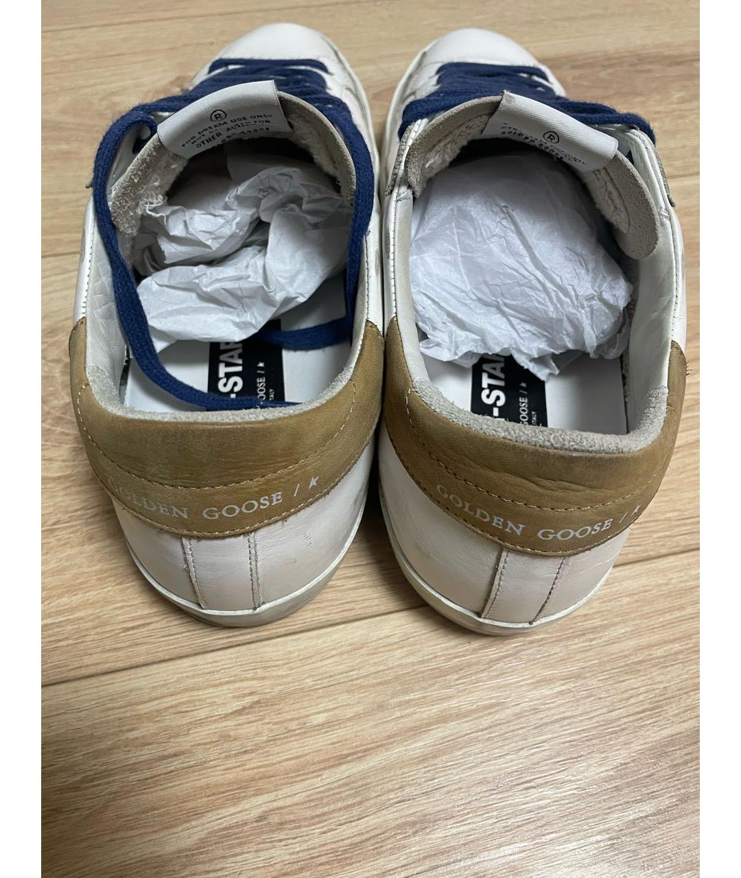 GOLDEN GOOSE DELUXE BRAND Белые кожаные низкие кроссовки / кеды, фото 4