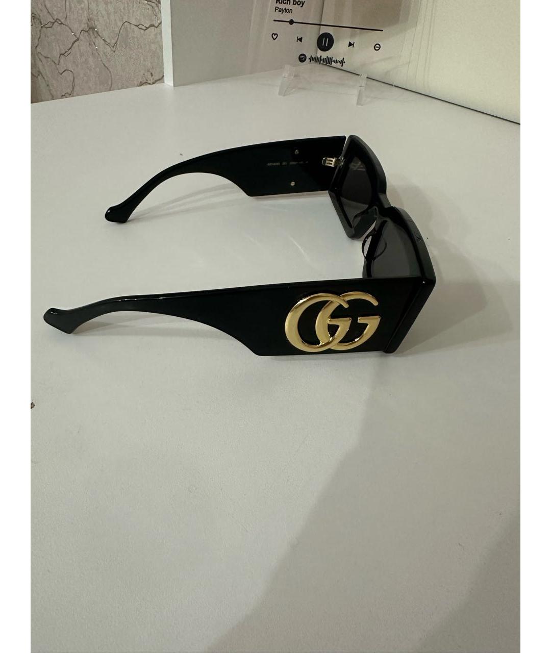 GUCCI Черные пластиковые солнцезащитные очки, фото 2