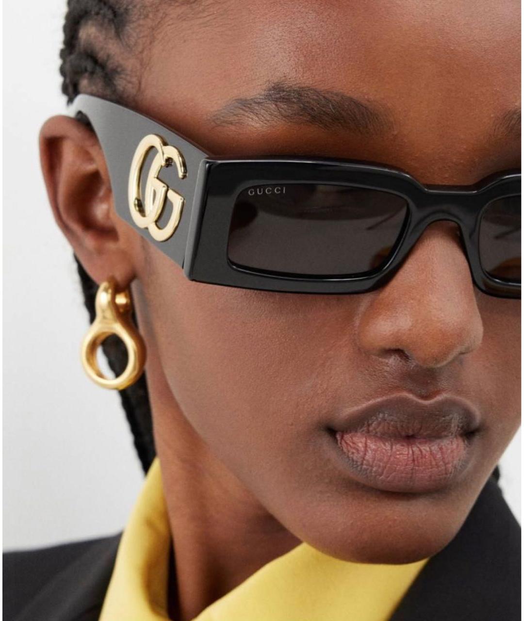 GUCCI Черные пластиковые солнцезащитные очки, фото 5
