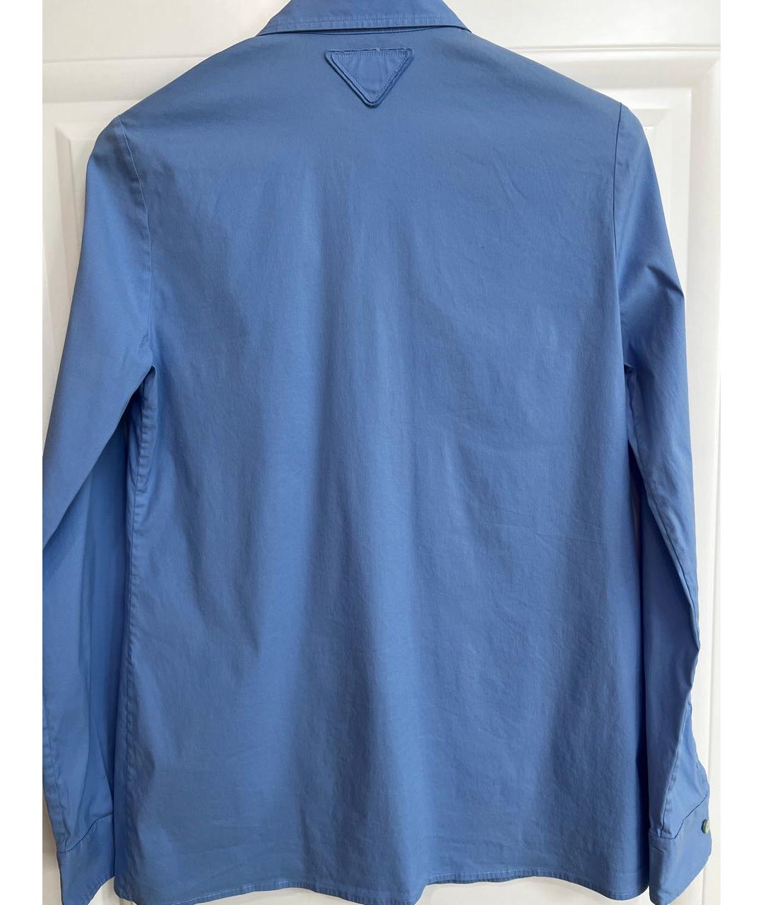 PRADA Синяя хлопко-эластановая рубашка, фото 4