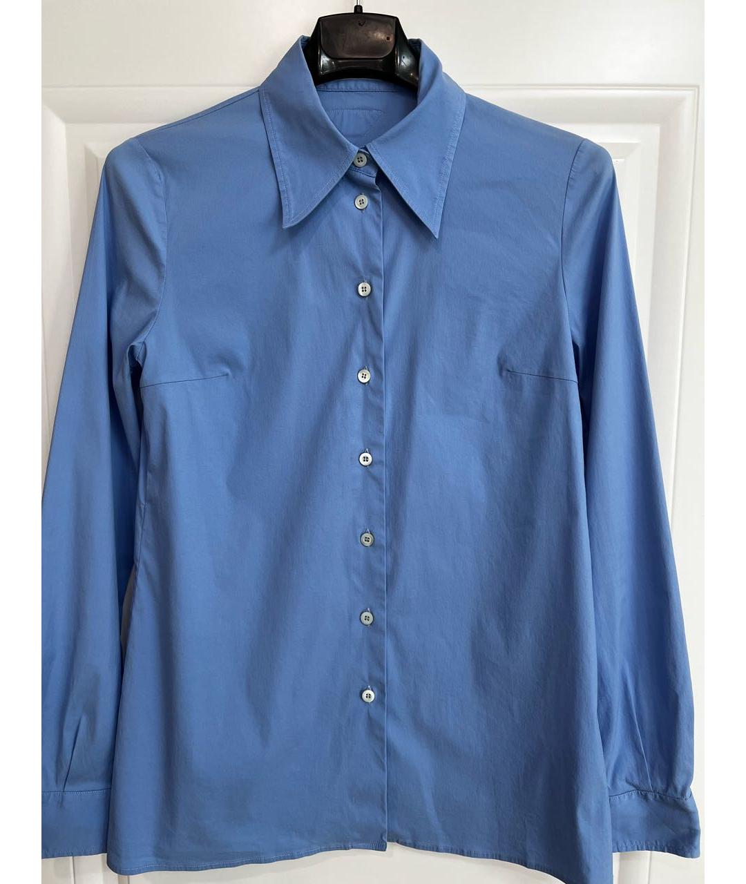 PRADA Синяя хлопко-эластановая рубашка, фото 5