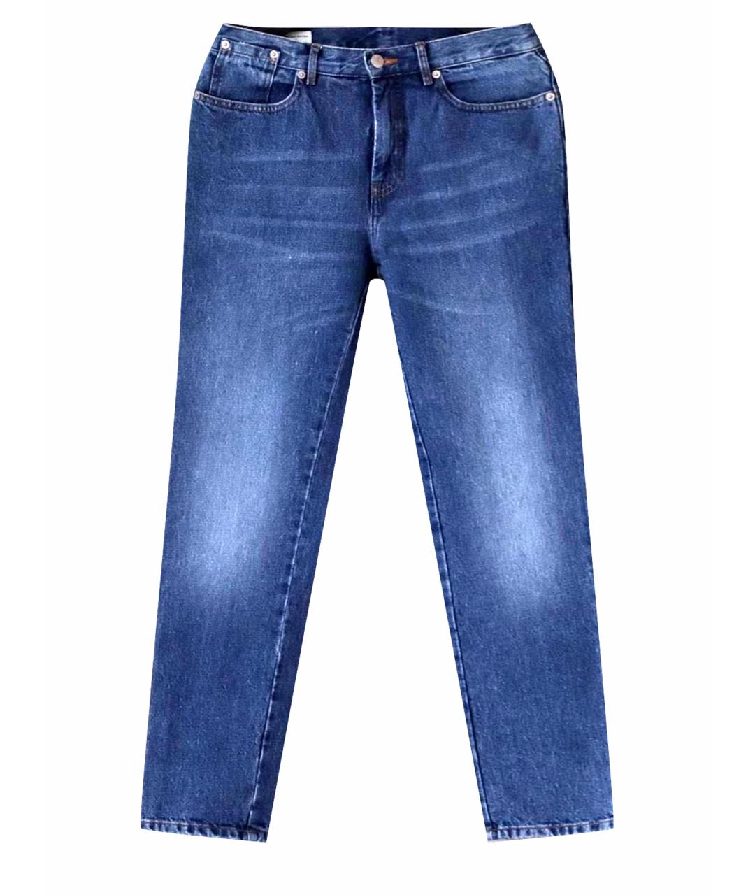 DRIES VAN NOTEN Синие хлопковые джинсы слим, фото 1