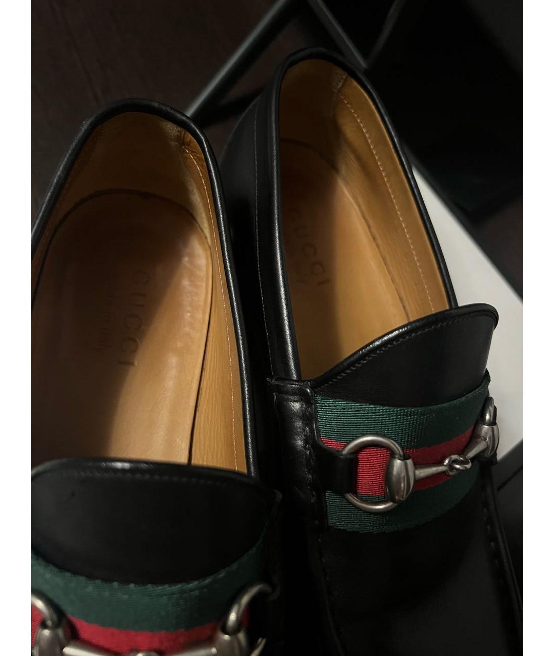 GUCCI Черные кожаные лоферы, фото 7