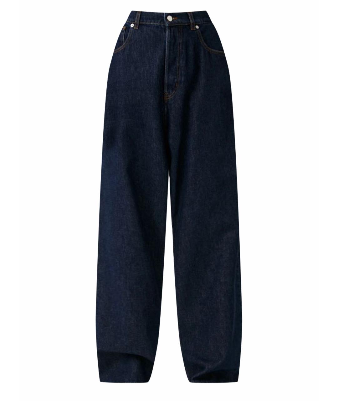 LOVE MOSCHINO Темно-синие хлопковые прямые джинсы, фото 1