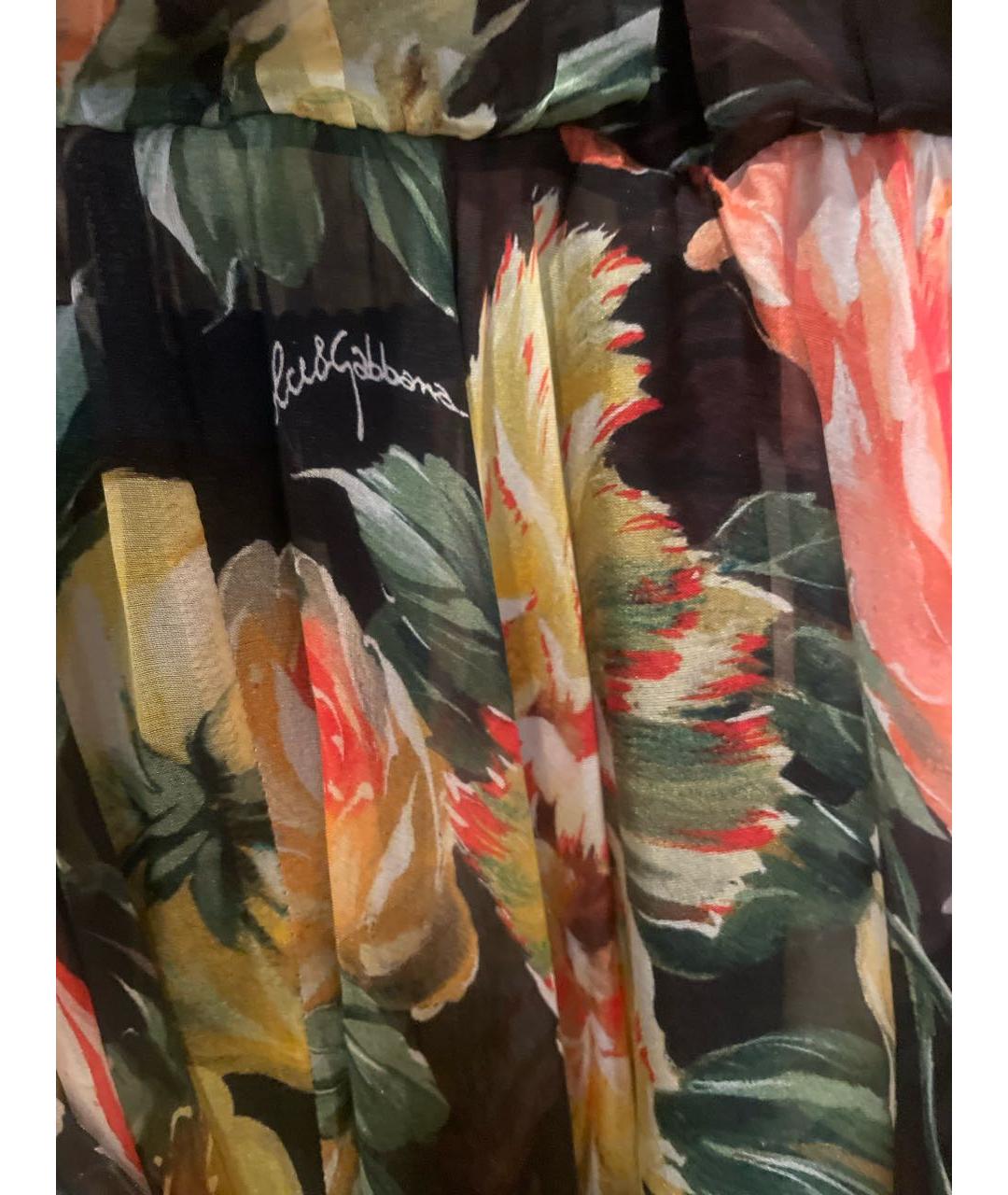 DOLCE&GABBANA Мульти шелковое платье, фото 4
