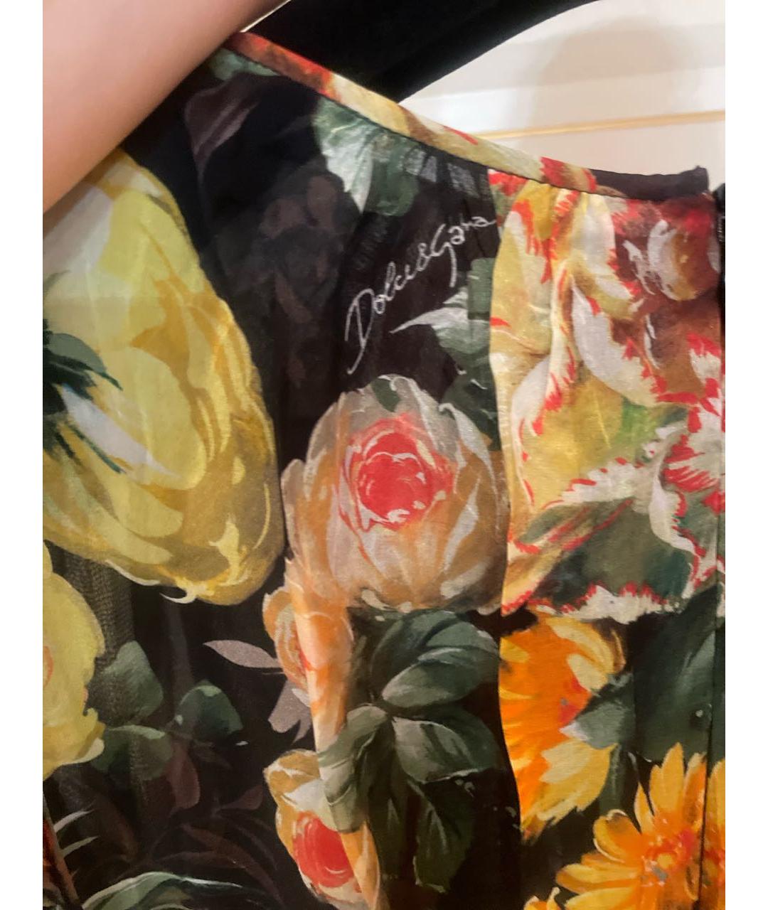 DOLCE&GABBANA Мульти шелковое платье, фото 3