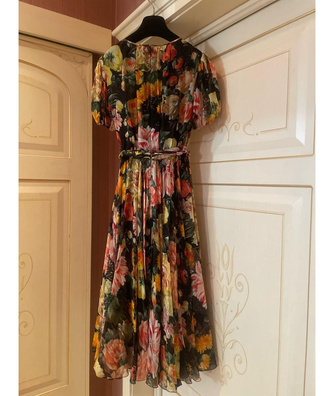 DOLCE&GABBANA Мульти шелковое платье, фото 2