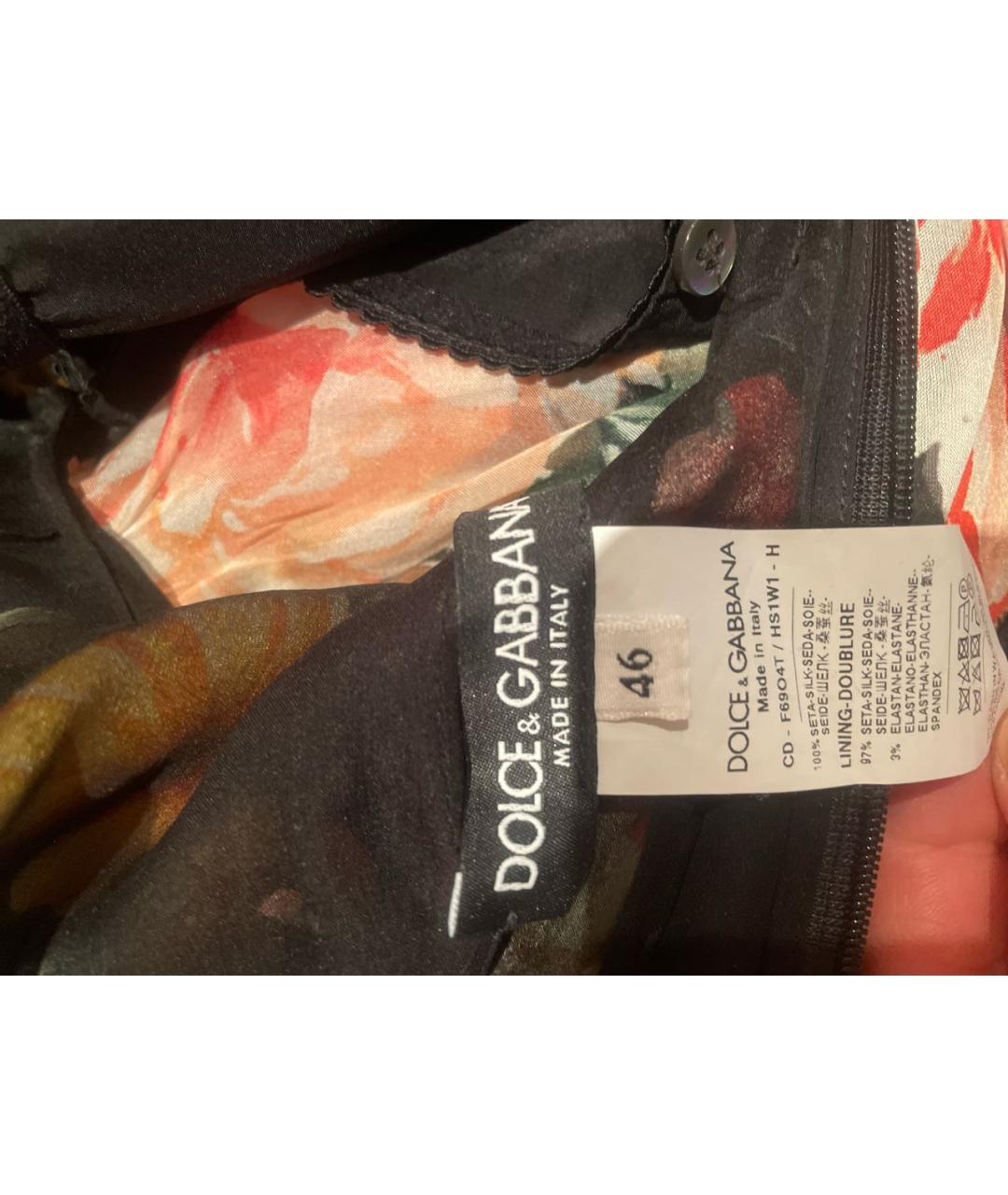 DOLCE&GABBANA Мульти шелковое платье, фото 5