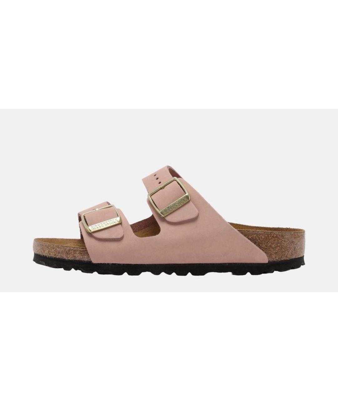 BIRKENSTOCK Розовые нубуковые шлепанцы, фото 6