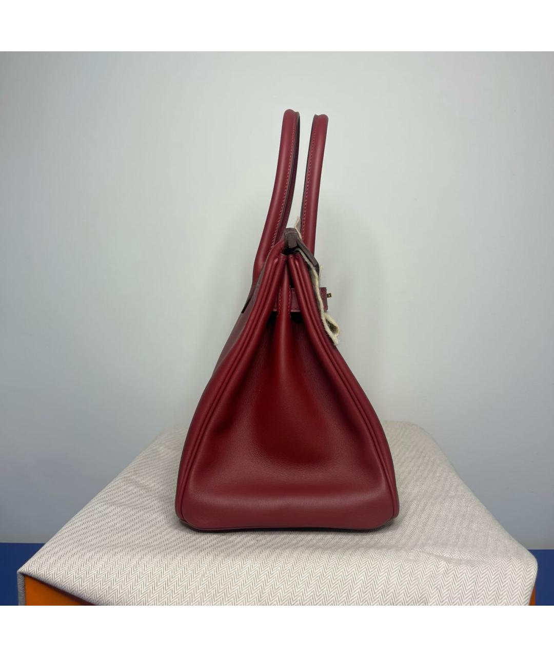 HERMES PRE-OWNED Бордовая кожаная сумка с короткими ручками, фото 4