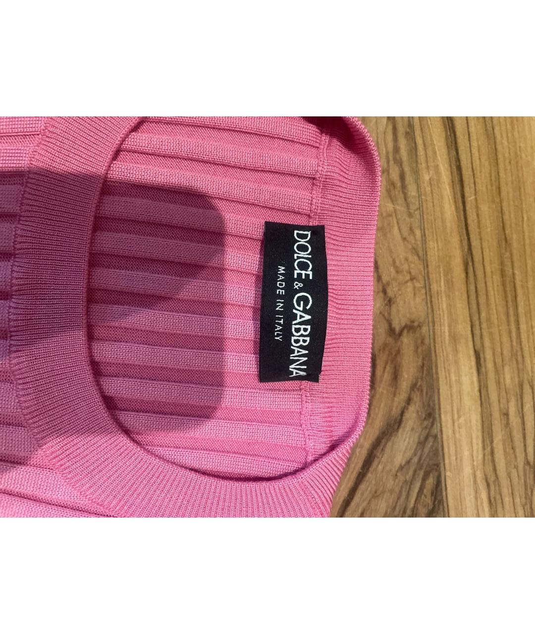 DOLCE&GABBANA Розовый шелковый джемпер / свитер, фото 4