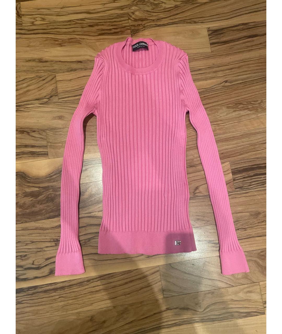 DOLCE&GABBANA Розовый шелковый джемпер / свитер, фото 6