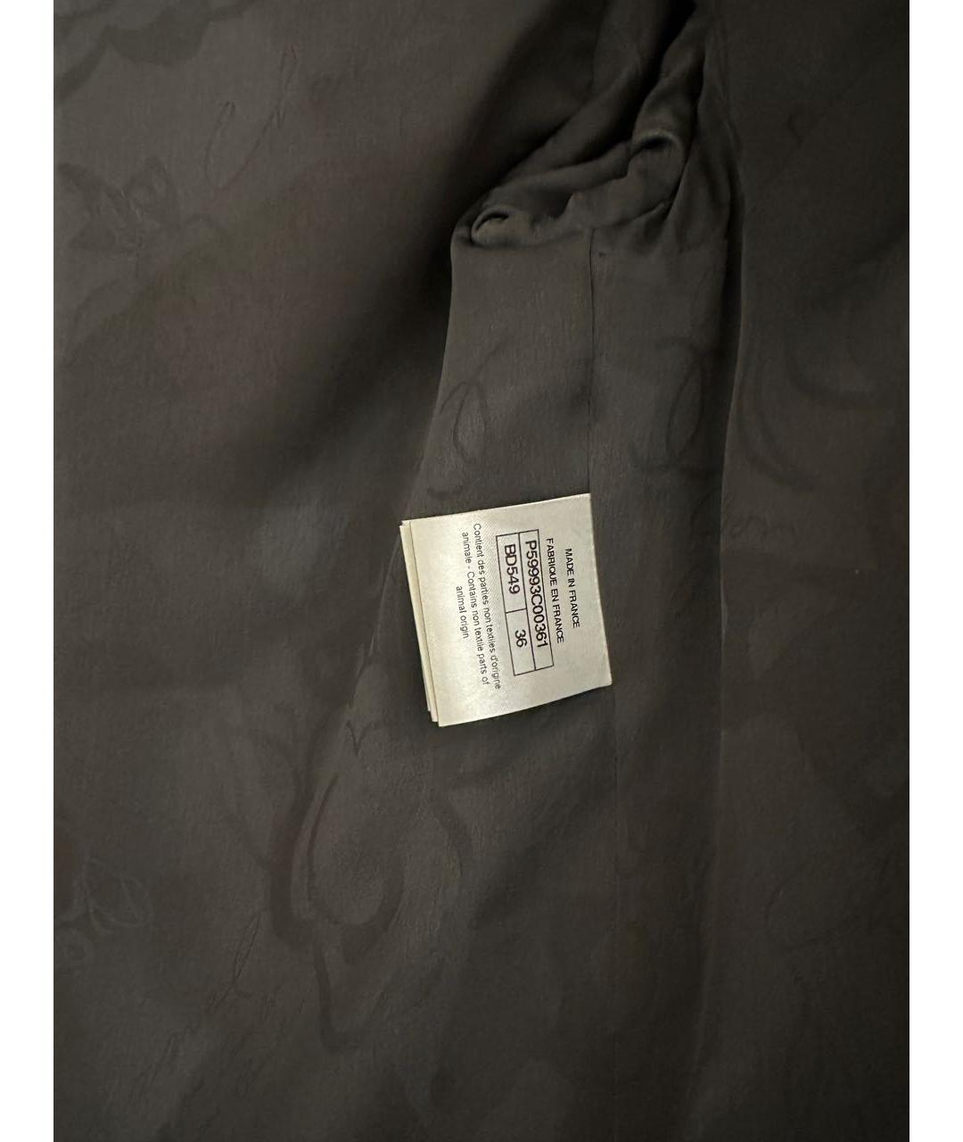 CHANEL PRE-OWNED Антрацитовая кожаная куртка, фото 5