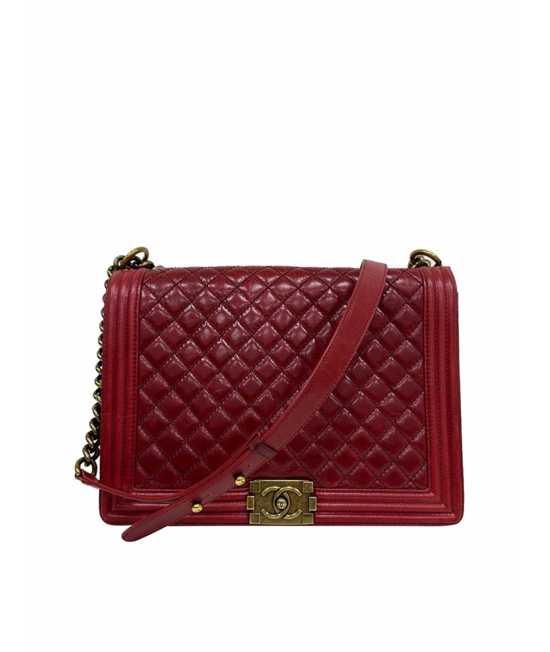 CHANEL PRE-OWNED Красная кожаная сумка через плечо, фото 1