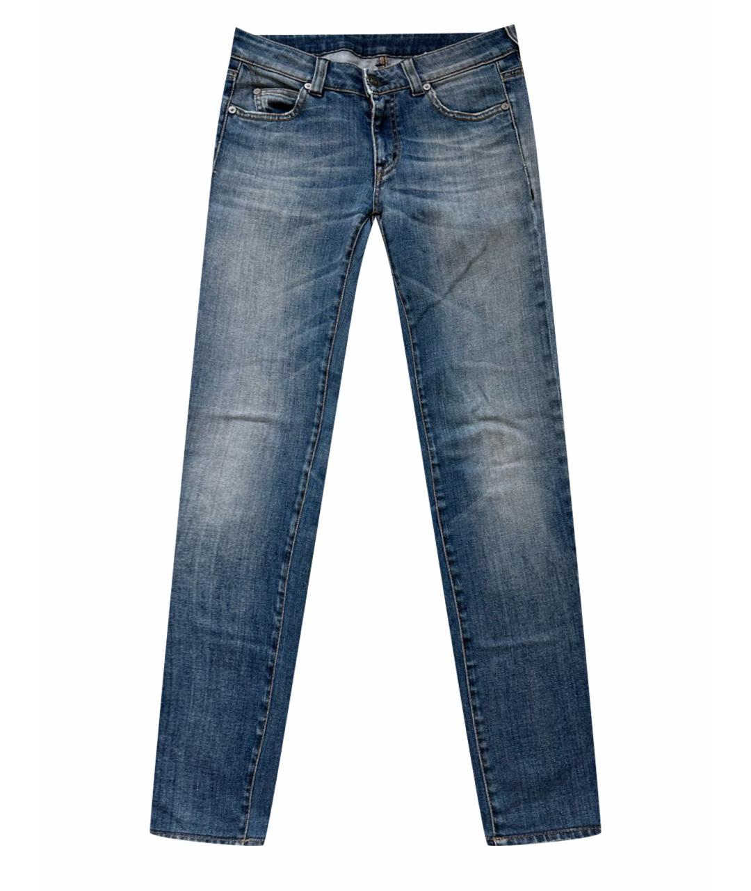 ALEXANDER MCQUEEN Синие хлопко-эластановые джинсы слим, фото 1