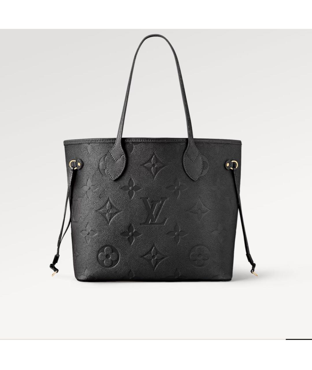 LOUIS VUITTON Черная кожаная сумка тоут, фото 4
