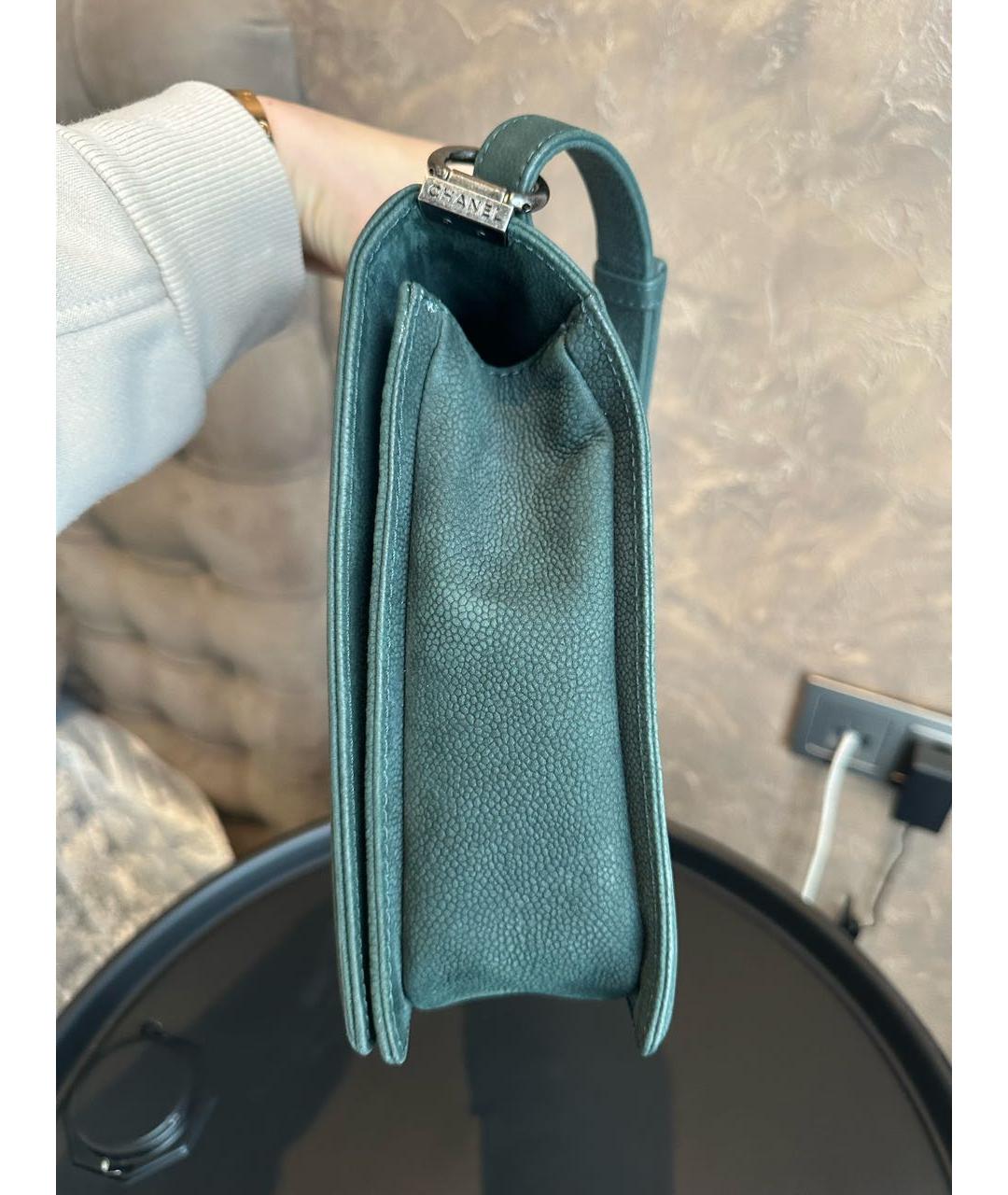 CHANEL PRE-OWNED Зеленая замшевая сумка через плечо, фото 6