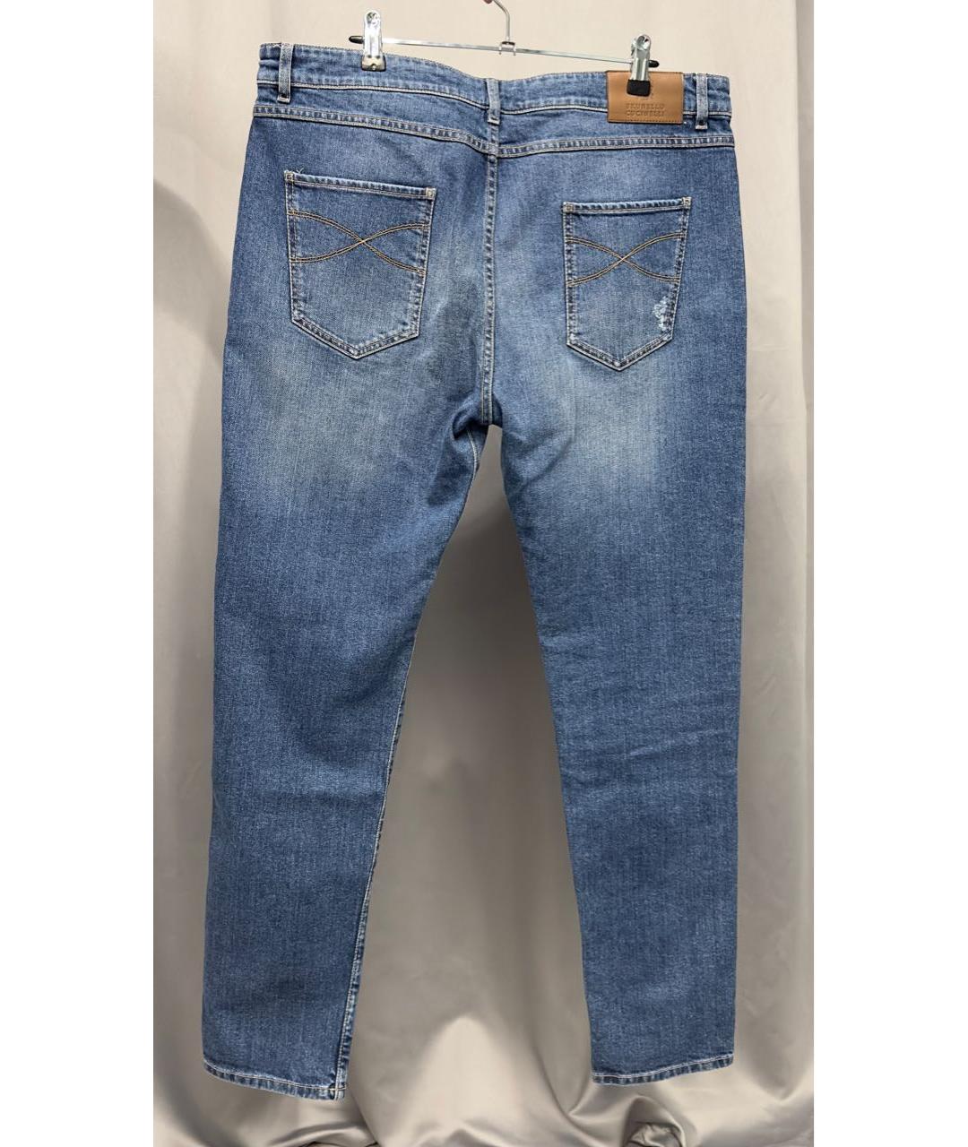 BRUNELLO CUCINELLI Синие хлопко-эластановые джинсы скинни, фото 2
