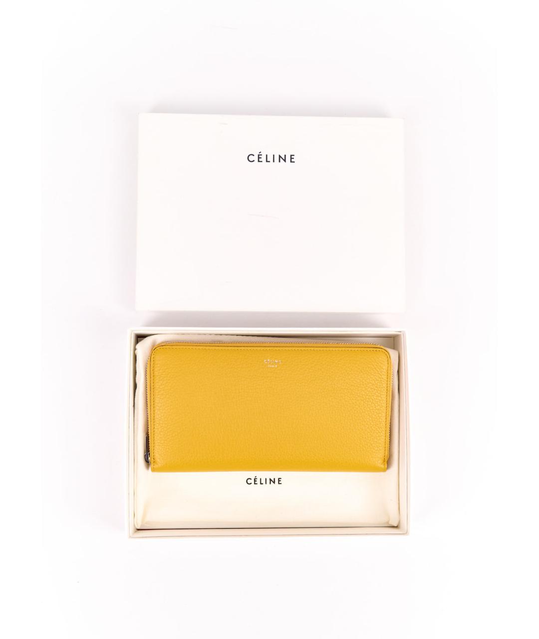 CELINE PRE-OWNED Желтый кожаный кошелек, фото 5